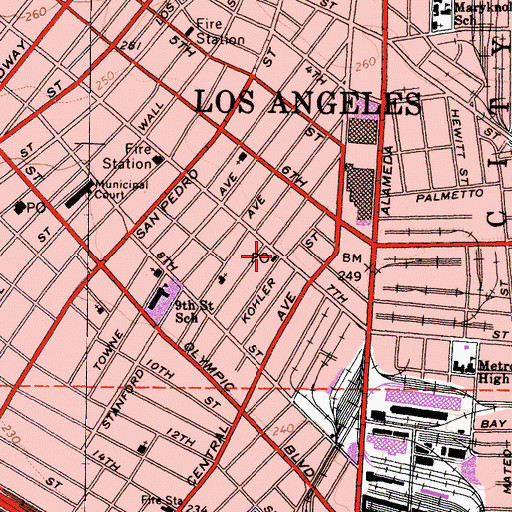 Topographic Map of Market Post Office, CA