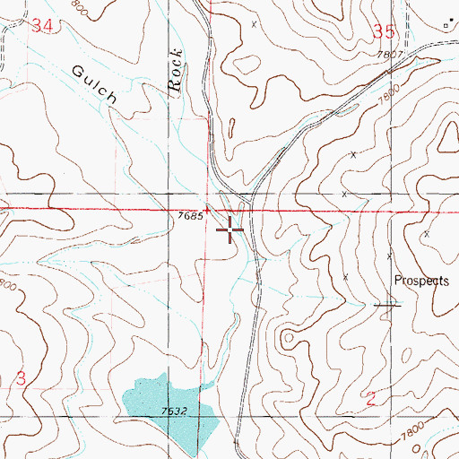 Topographic Map of Dry Gulch, CO