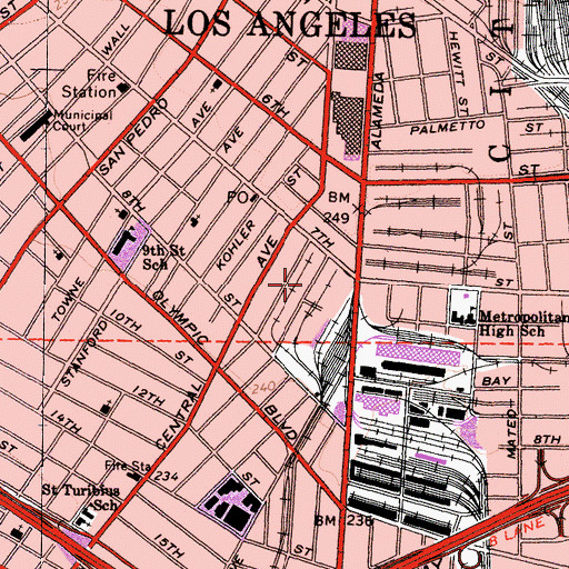 Topographic Map of Terminal Market, CA
