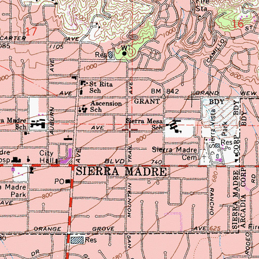 Topographic Map of Ward Ranch (historical), CA