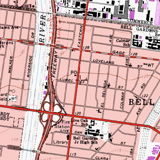 Topographic Map of Central Missionary Baptist Church, CA