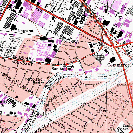 Topographic Map of Del Rio Sanitarium, CA