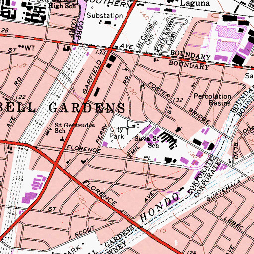 Topographic Map of Ross Auditorium, CA