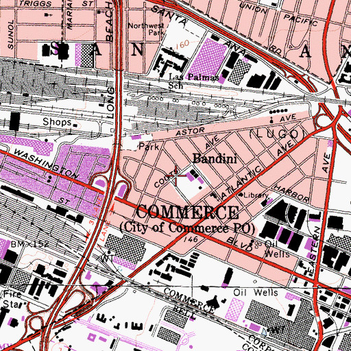 Topographic Map of Bandini Elementary School, CA