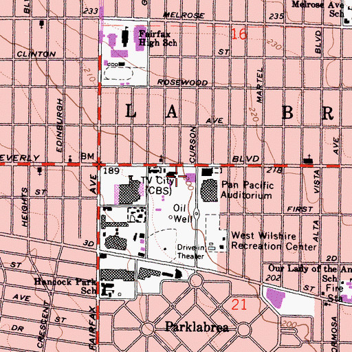 Topographic Map of Bicentennial Post Office, CA