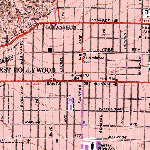 Topographic Map of Cole Branch Post Office, CA