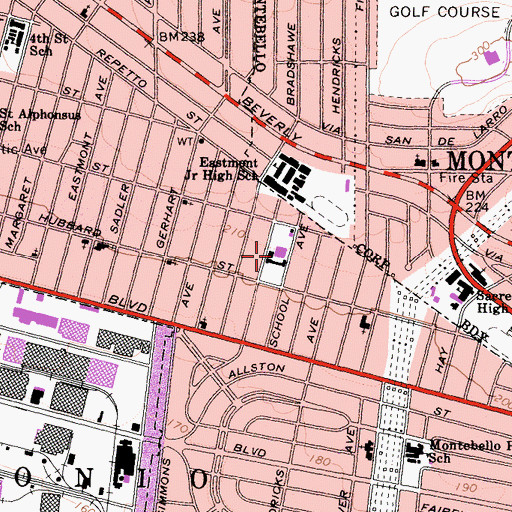 Topographic Map of Eastmont Elementary School, CA