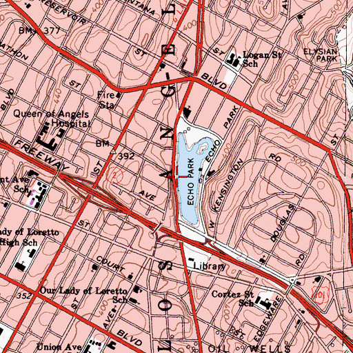 Topographic Map of Echo Lake, CA