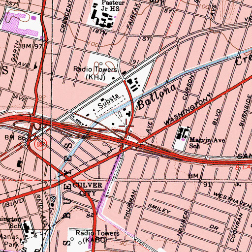 Topographic Map of Genesee Avenue Park, CA
