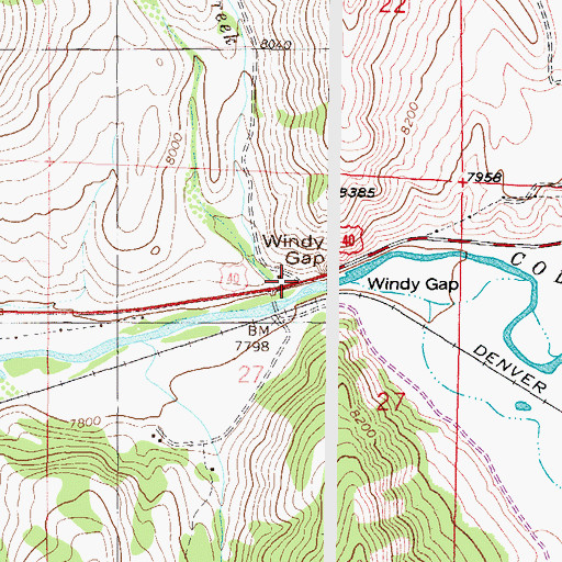 Topographic Map of Smith Creek, CO
