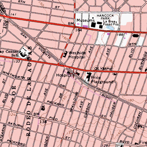Topographic Map of Olympia Medical Center, CA