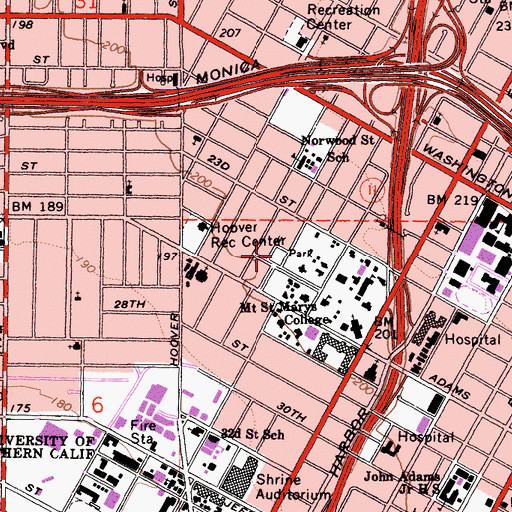 Topographic Map of Saint James Park, CA