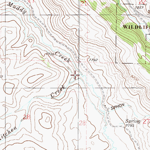 Topographic Map of Kitchen Creek, CO