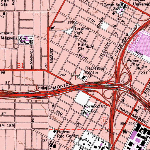 Topographic Map of Toberman Playground, CA