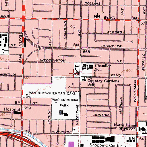 Topographic Map of Church of the Chimes, CA