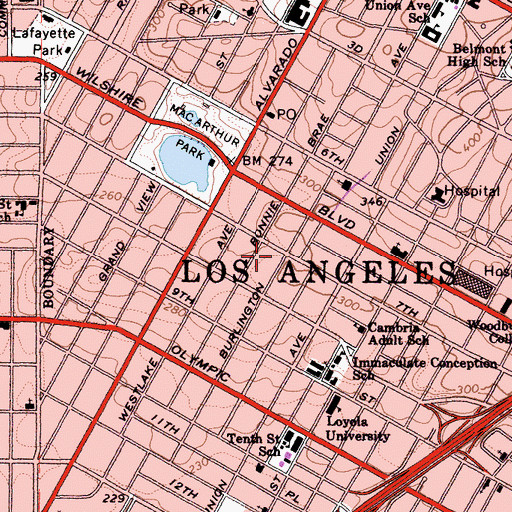 Topographic Map of Foy Post Office, CA