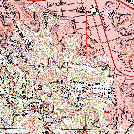 Topographic Map of Wilacre Park, CA
