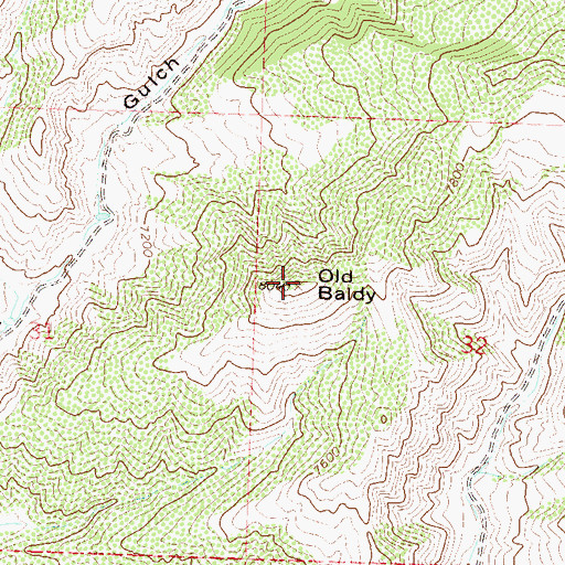 Topographic Map of Old Baldy, CO