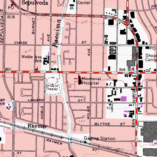 Topographic Map of Mission Community Hospital, CA