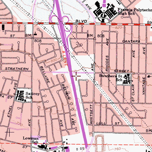 Topographic Map of Slavin Park, CA