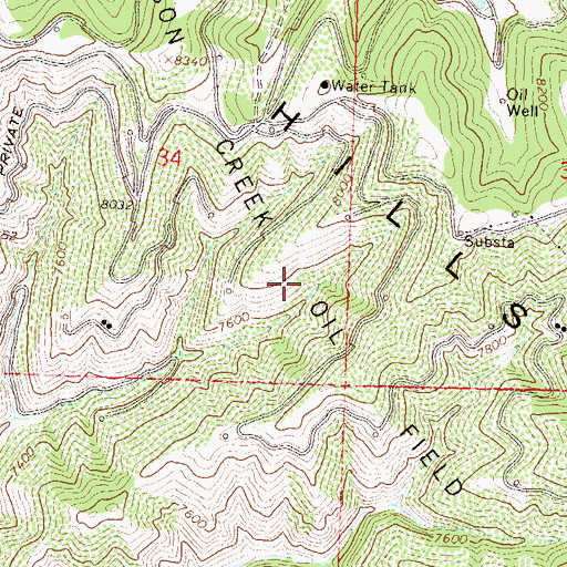 Topographic Map of Wilson Creek Oil Field, CO