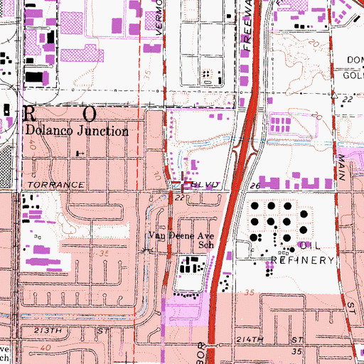 Topographic Map of Alpine Village Shopping Center, CA