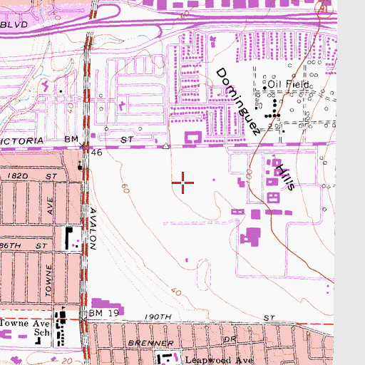 Topographic Map of California State University Dominguez Hills, CA
