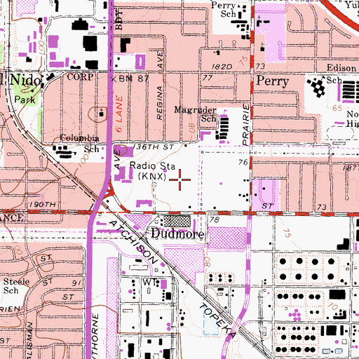 Topographic Map of Columbia Park, CA