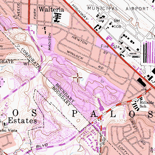 Topographic Map of De Portola Park, CA