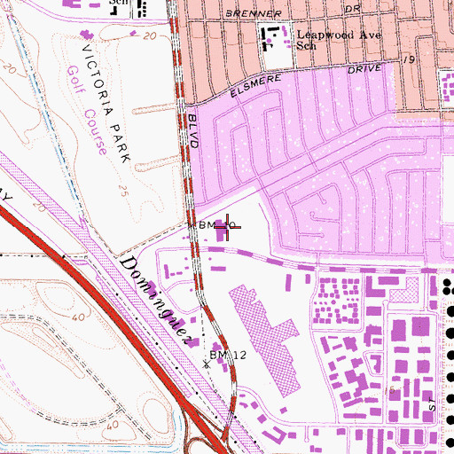 Topographic Map of Del Amo Park, CA