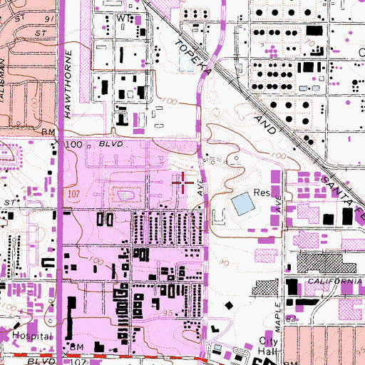 Topographic Map of Delthorne Park, CA