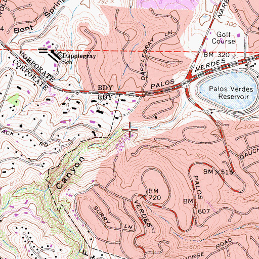 Topographic Map of George F Canyon Open Space, CA