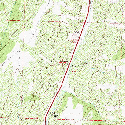 Topographic Map of Taylor Mine, CO