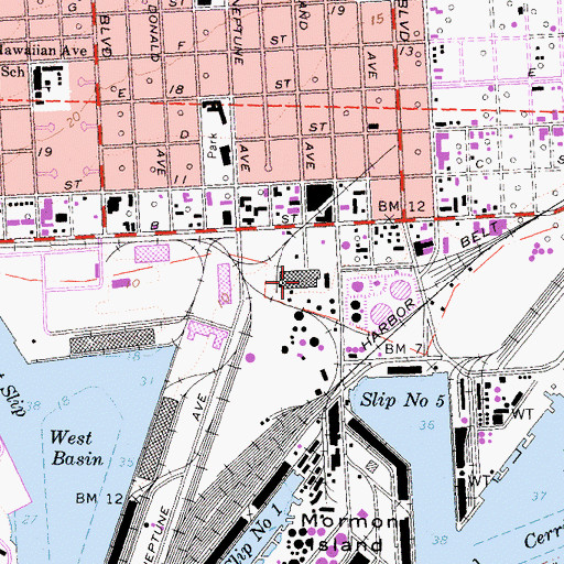 Topographic Map of Harbor Steam Plant, CA