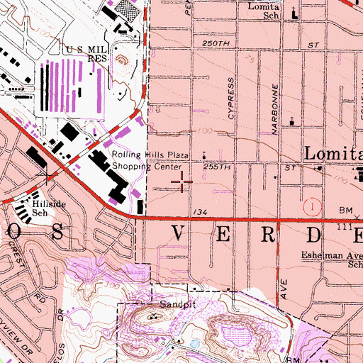 Topographic Map of Hathaway Park, CA