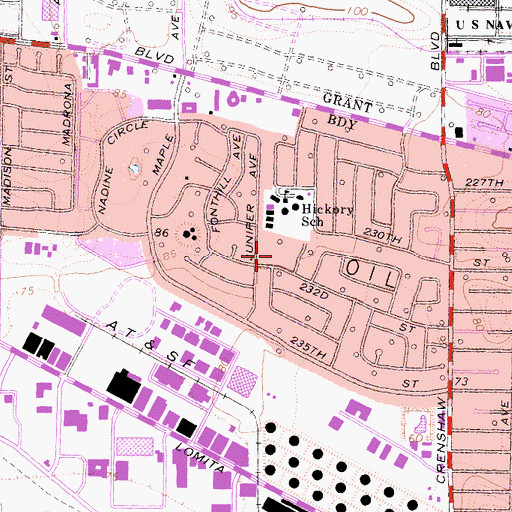 Topographic Map of Hickory Park, CA