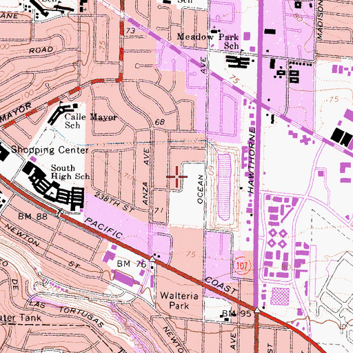 Topographic Map of Lago Seco Park, CA