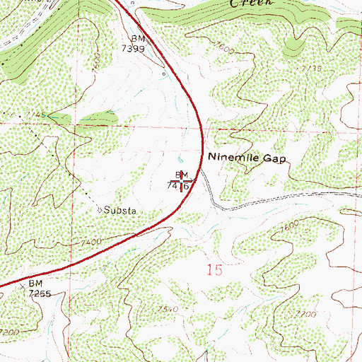 Topographic Map of Ninemile Gap, CO