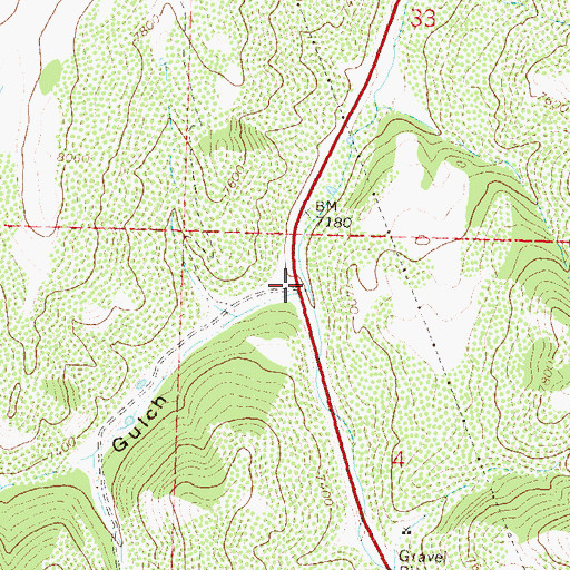 Topographic Map of Hole-in-the-Wall Gulch, CO