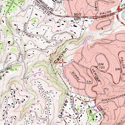 Topographic Map of Martingale Trailhead Park, CA
