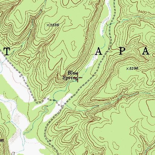 Topographic Map of Blue Spring, AZ