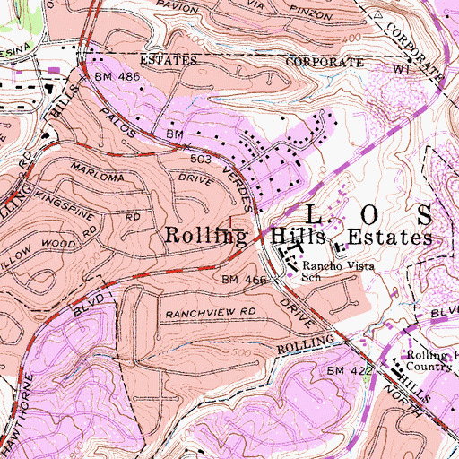 Topographic Map of Rockbluff Park, CA
