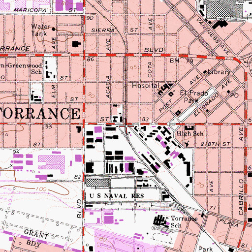 Topographic Map of Sam Levi Park, CA