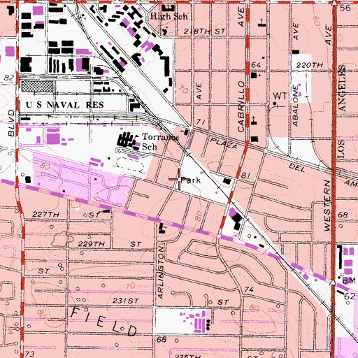 Topographic Map of Torrance Park, CA