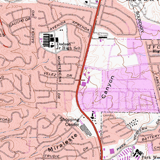 Topographic Map of Westmont Plaza Shopping Center, CA