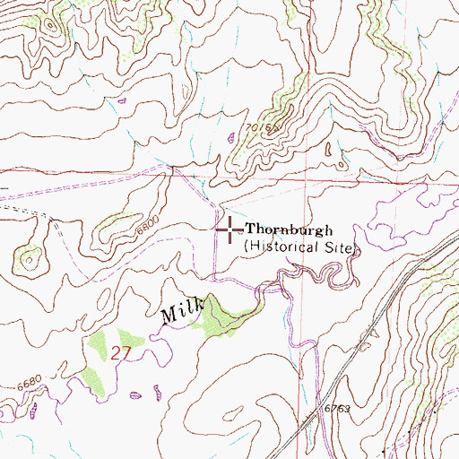 Topographic Map of Thornburgh, CO