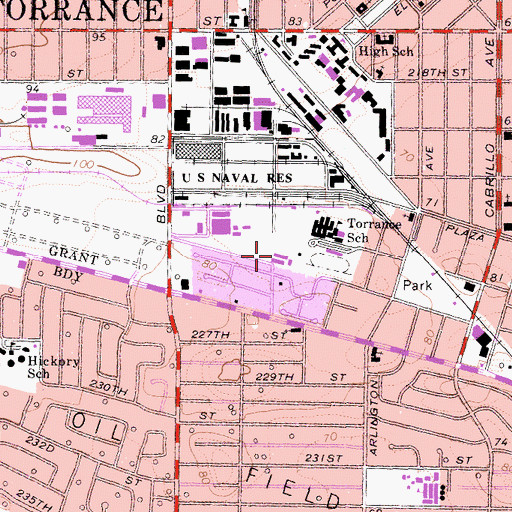 Topographic Map of Kurt T Shery High School, CA