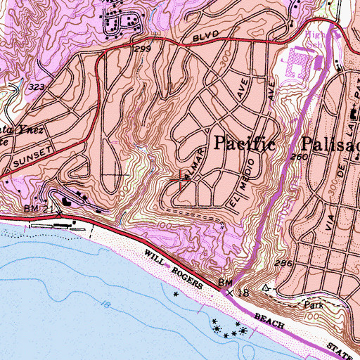 Topographic Map of Almar Plaza, CA