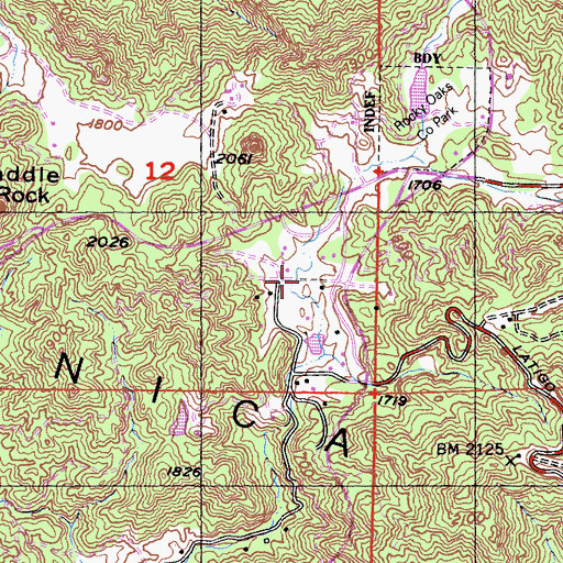 Topographic Map of Calamingos Ranch Camp, CA