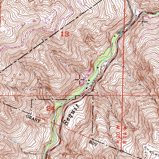 Topographic Map of Camp Bloomfield, CA